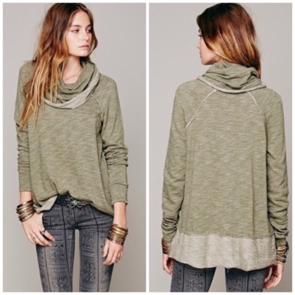Cowl neck FP beach sweater